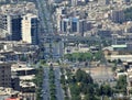 Karaj Iranian city urban skyline aerial view